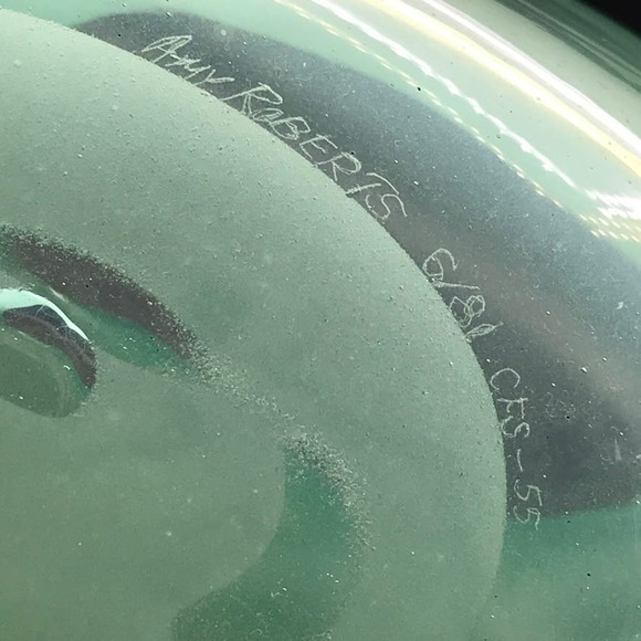 Vintage Amy Roberts Hand Blown Green Opalecent Vase Pilchuck Glass 1981 Signed - Picture 5 of 12